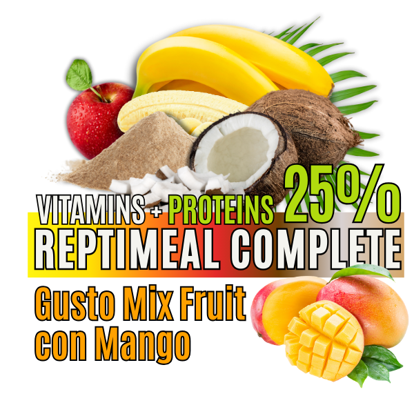 ReptiMeal Complete: VITAMINS + PROTEINS 25% MixFruit con Mango