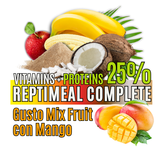 ReptiMeal Complete: VITAMINS + PROTEINS 25% MixFruit con Mango