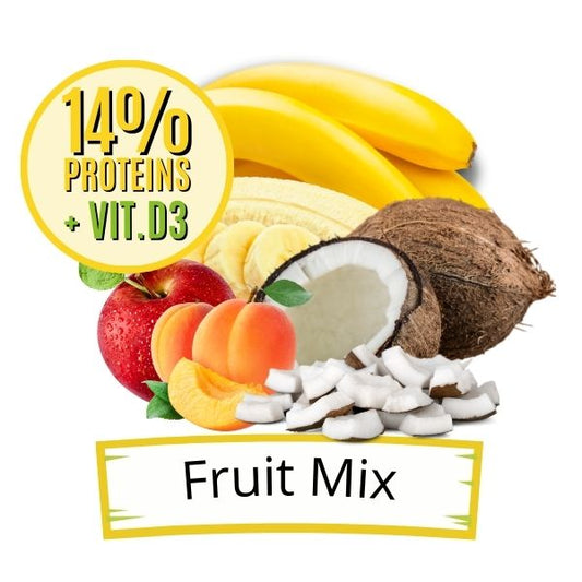 MANGIME COMPLEMENTARE PER RETTILI | 14 % PROTEINE + VIT. D3 - Gusto Mix Fruit | EXOTIC SUSTAIN